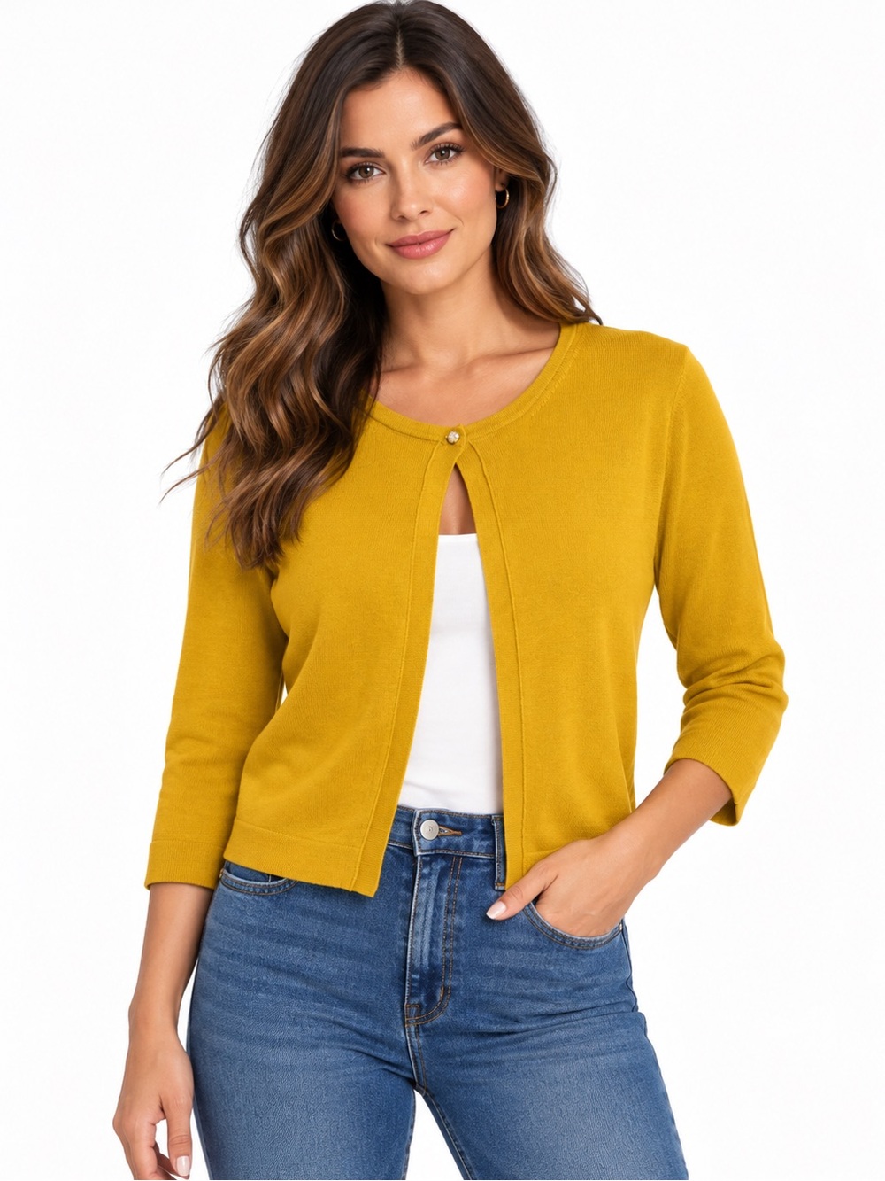 Max&Co Mustard Knit Cardigan